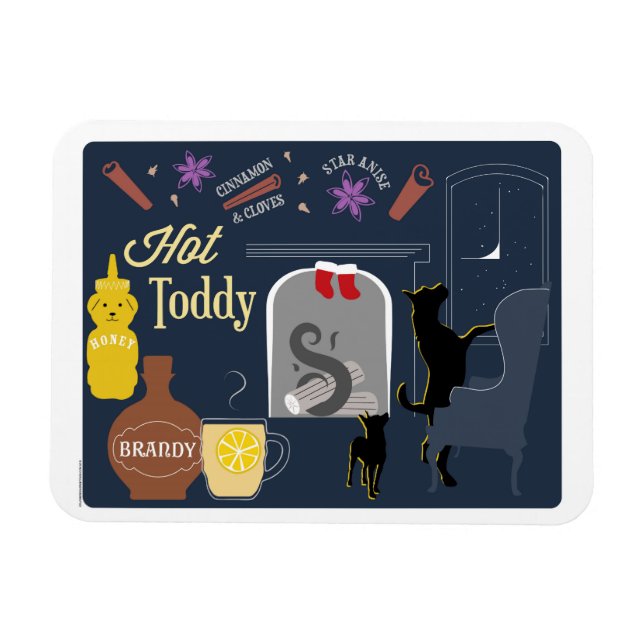 Hett Toddy Winter Cocktail Magnet (Horisontell)