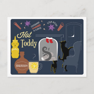 Hett Toddy Winter Cocktail Vykort