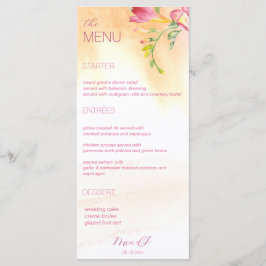 Hett Tropical Freesia Watercolor Menu Meny