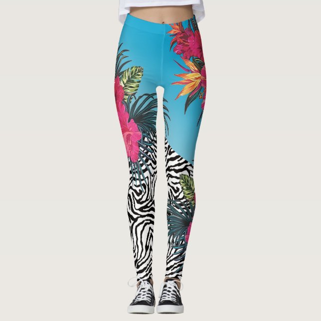Hett Tropiks Zebra Skin Leggings (Framsida)