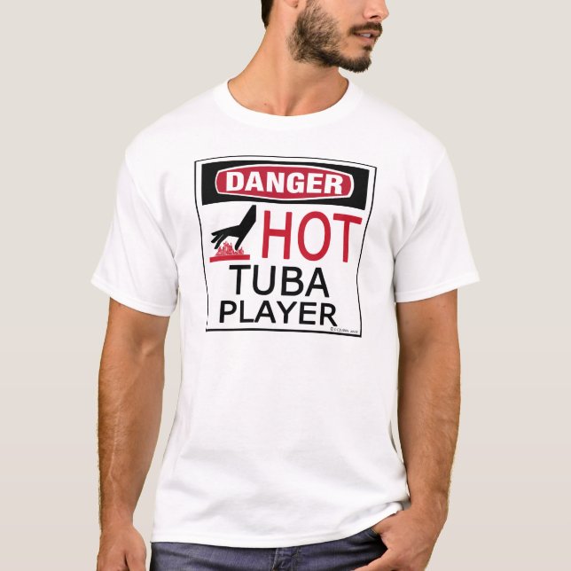Hett Tuba Player Tee Shirt (Framsida)