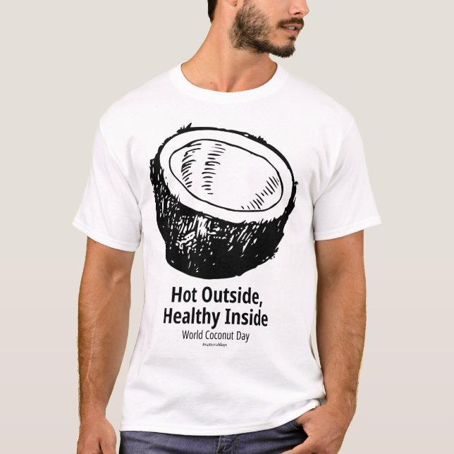 Hett utanför friskt inre ljus t shirt (Framsida)