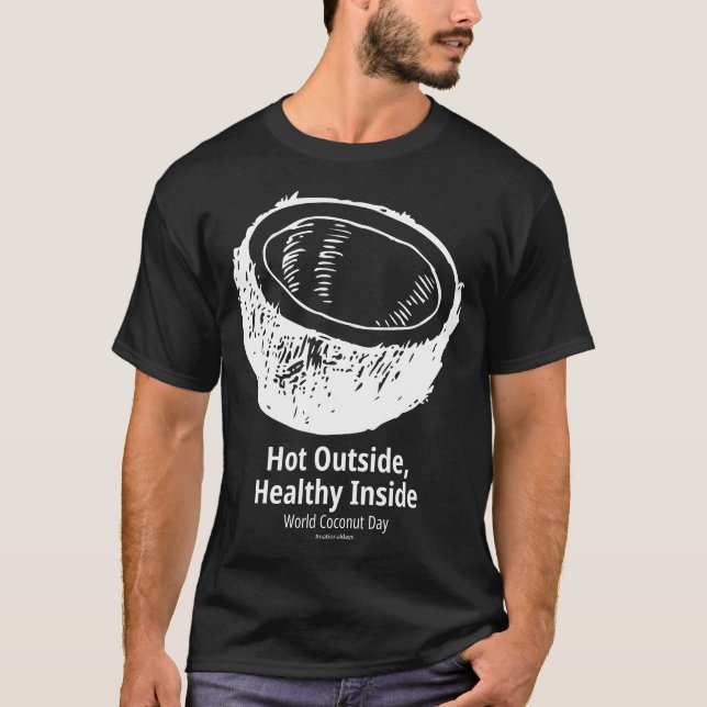 Hett utanför hälsosam inre Mörk T Shirt (Framsida)