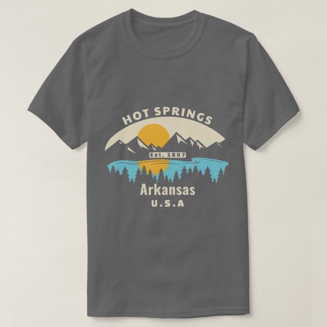 Hett Vår Arkansas Souvenir Mountain Sunset Rive T Shirt (Design framsida)