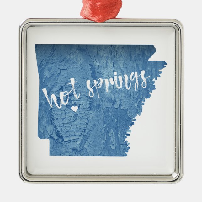 Hett Vår Arkansas Wood Grain Julgransprydnad Metall (Framsidan)