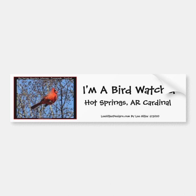 Hett Vår bergsstrandpromenader Kardinalgåvor Bildekal (Framsidan)