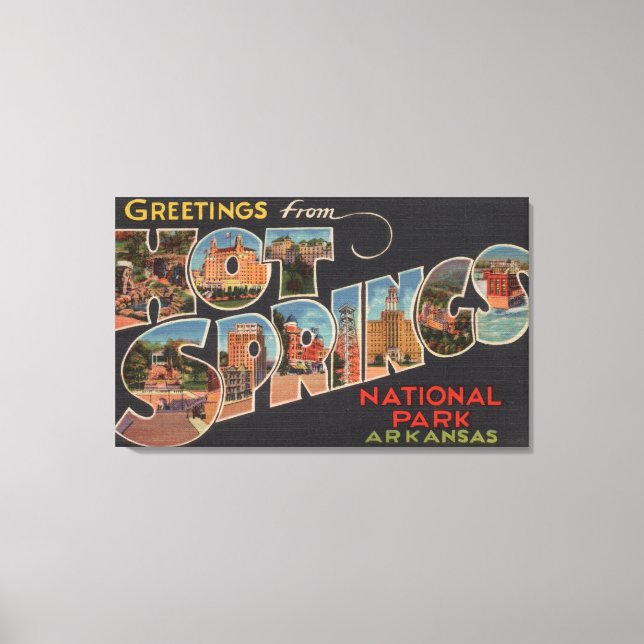 Hett Vår nationalpark, Arkansas (blå) Canvastryck (Framsida)