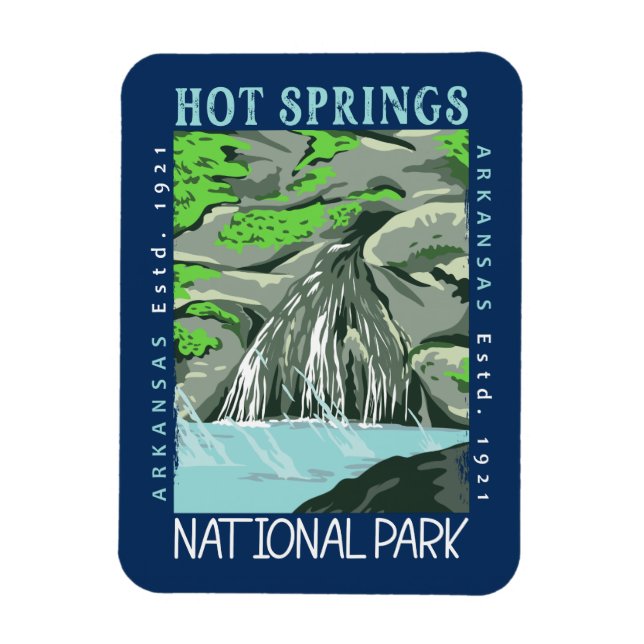 Hett Vår nationalpark Arkansas Distress Magnet (Vertikal)