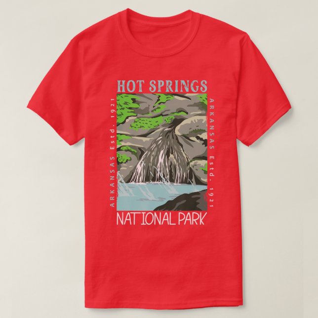 Hett Vår nationalpark Arkansas Distress Vint T Shirt (Design framsida)