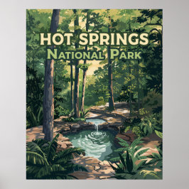 Hett Vår nationalpark Arkansas Retro Poster