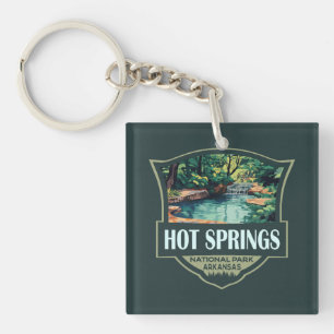 Hett Vår nationalpark Illustration Retro Badge
