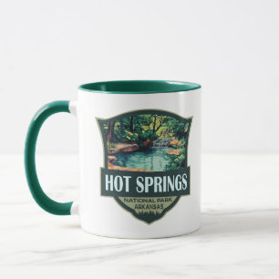 Hett Vår nationalpark Illustration Retro Badge Mugg