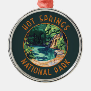 Hett Vår nationalparken Retro Distress Circle Julgransprydnad Metall