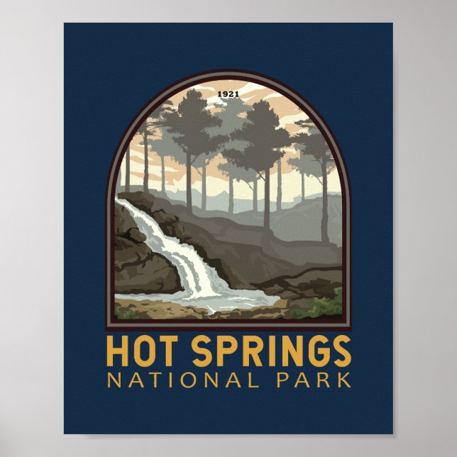 Hett Vår nationalparkens Vintage Emblem Poster (Framsidan)