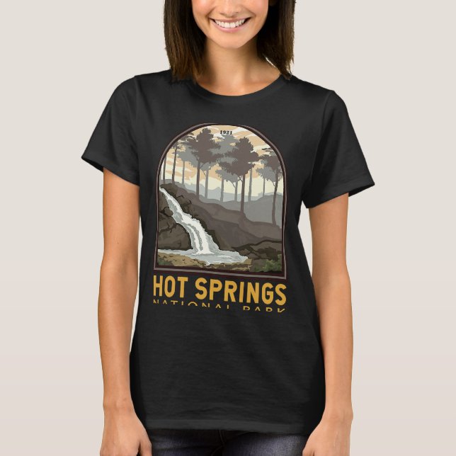 Hett Vår nationalparkens Vintage Emblem T Shirt (Framsida)