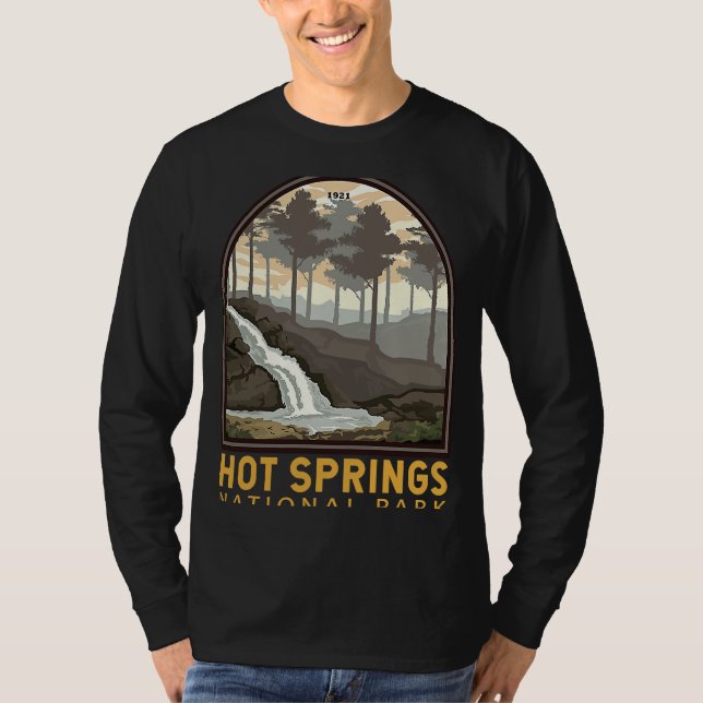 Hett Vår nationalparkens Vintage Emblem T Shirt (Framsida)