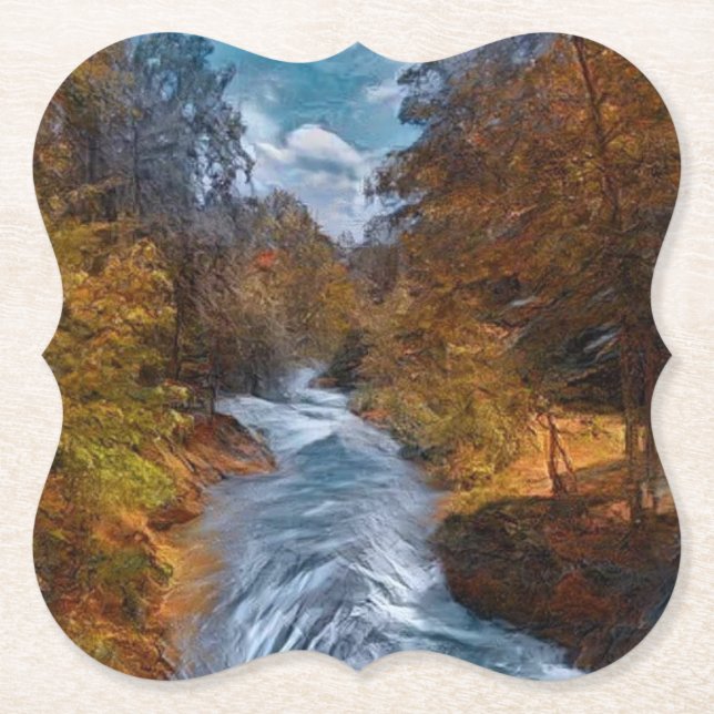 Hett Vår Village Stream Underlägg Papper (Framsida)