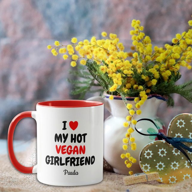 Hett Vegan Girlkompis Valentine Day Red Mugg (Skapare uppladdad)