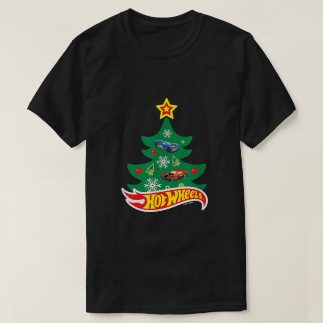 Hett WheelsHot Hjul Julgran T Shirt (Design framsida)
