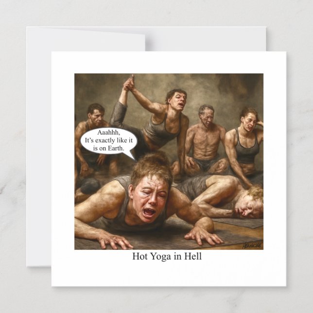 Hett Yoga i helvetet. Magnetisk Inbjudningskort (Framsida)