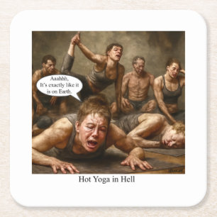 Hett Yoga i helvetet. Underlägg Papper Kvadrat