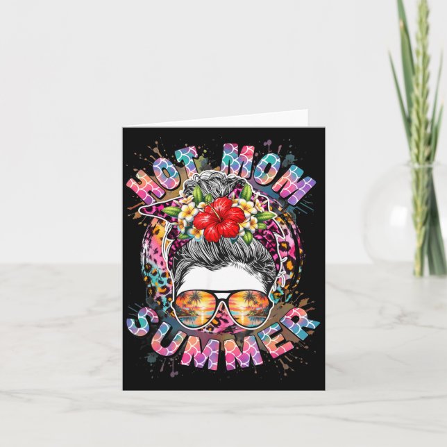 Hetta Mamma Sommar Retro Tropisk Semester Strand Kort (Framsida)