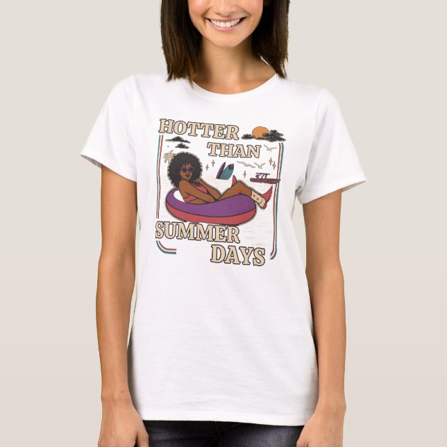 Hetta sommarflicka 2026 Trendig mode  T Shirt (Framsida)