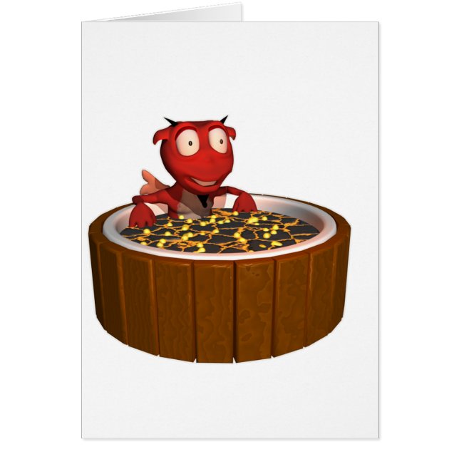 Hetten badar demonen hälsningskort (Framsidan)