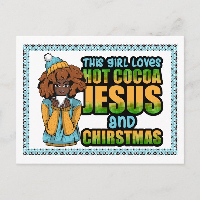 Hetten Chocolate Black Melanin Women Kärlek Helg Vykort (Framsida)