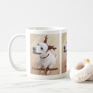 Hetten Cute White Reindeer Hund Chocolate jul Kaffemugg