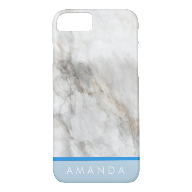 hetten Faux guld Marble (blått namn) Case-Mate iPhone Skal (Baksida)