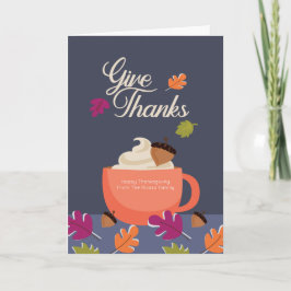 Hetten Ge Drink Thanksgiving Höst färger Kort