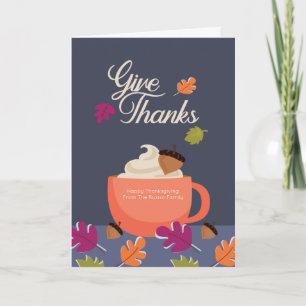 Hetten Ge Drink Thanksgiving Höst färger Kort