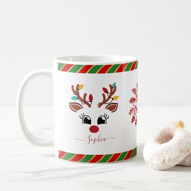 Hetten Kute Reindeer Jul Kids Chocolate  Kaffemugg (Med munk)