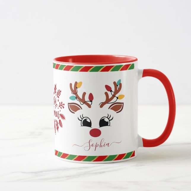 Hetten Kute Reindeer Jul Kids Chocolate  Mugg (Höger)