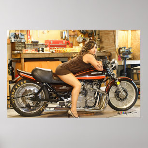 Hetten modellerar + En varm klassiker Dragbike Poster