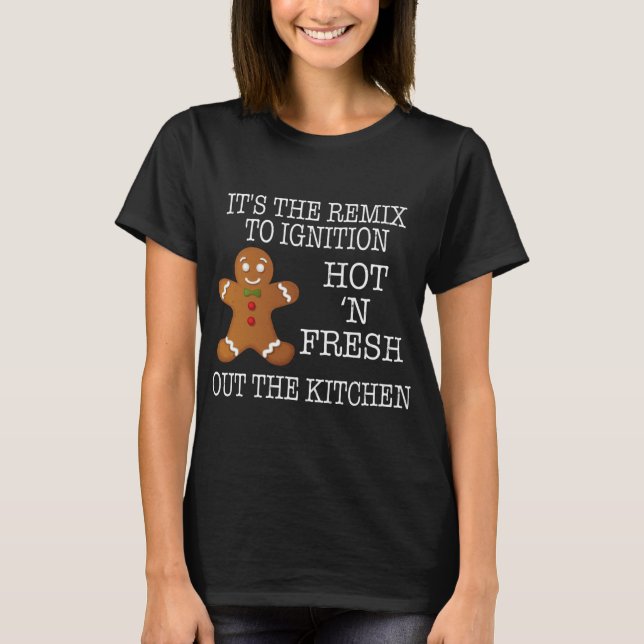 Hetten Pepparkaksgubbe för julklapp färsk ut T Shirt (Framsida)