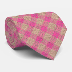 Hettens Magenta och Guld Checkers Slips