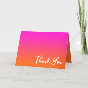 Hettens Magenta Rosa och Orange Ombre Tack Kort