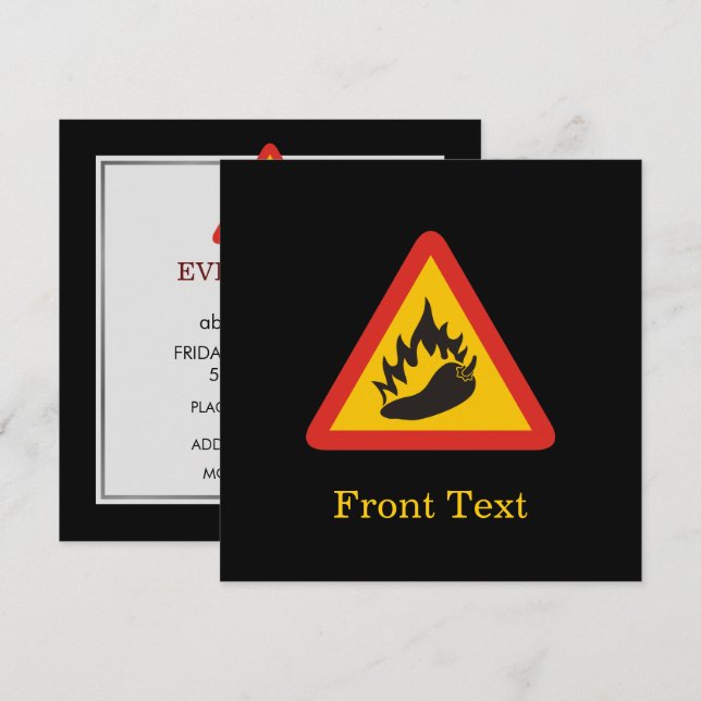 Hettpepparfara undertecknar inbjudningar (Fram/baksida)