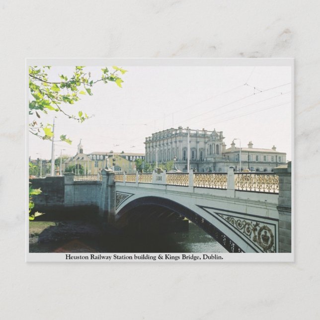 Heuston Railway station, Kung Bridge Dublin Vykort (Framsida)