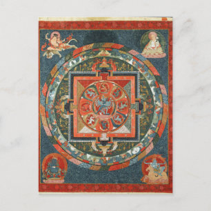 Hevajra Tibetansk Buddhistisk Gudadel Mandala Vykort