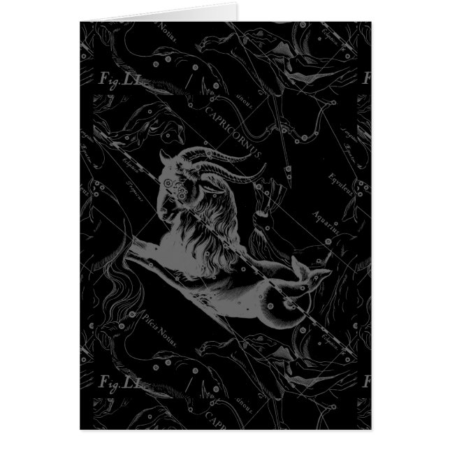 Hevelius för Capricornkonstellationkarta gravyr Hälsningskort (Framsidan)