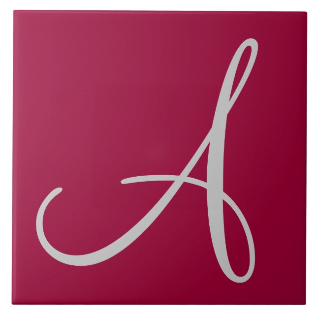 Hex 990033 Färg, Monogram keramiskt plattor Kakelplatta (Framsidan)