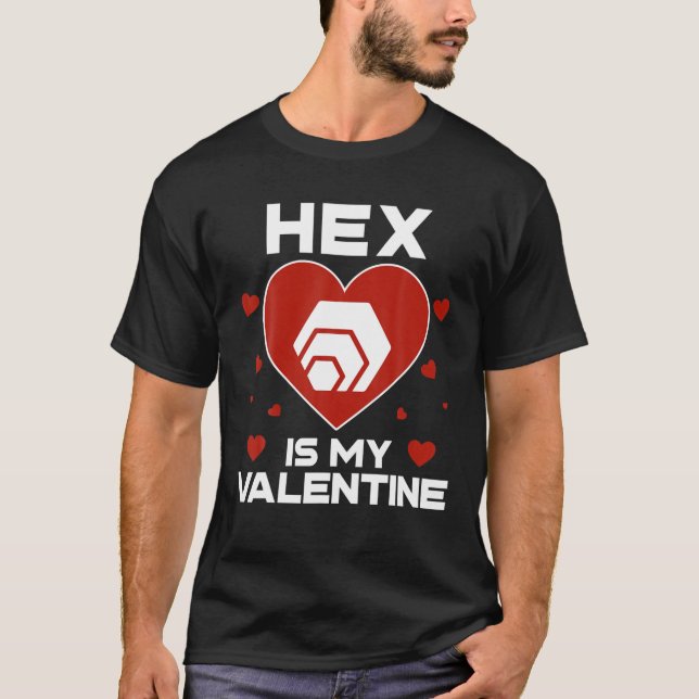 HEX är min Valentine Coin till Måne Crypto Token T Shirt (Framsida)