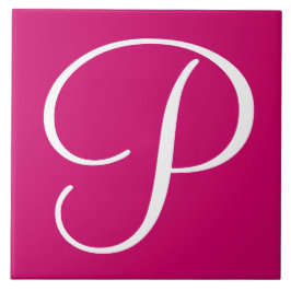 Hex cc0066 Färg, Monogram keramiskt plattor Kakelplatta