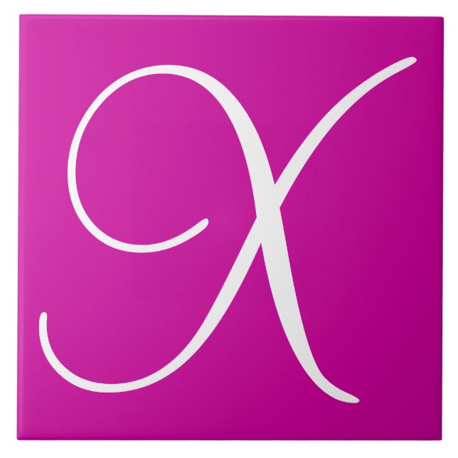 Hex cc0099 Färg, Monogram keramiskt plattor Kakelplatta (Framsidan)