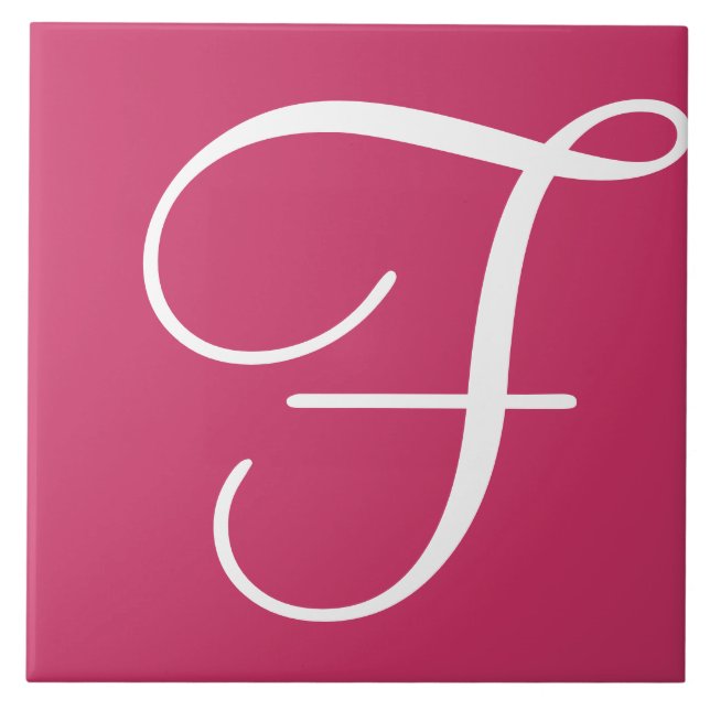 Hex cc3366 Färg, Monogram keramiskt plattor Kakelplatta (Framsidan)