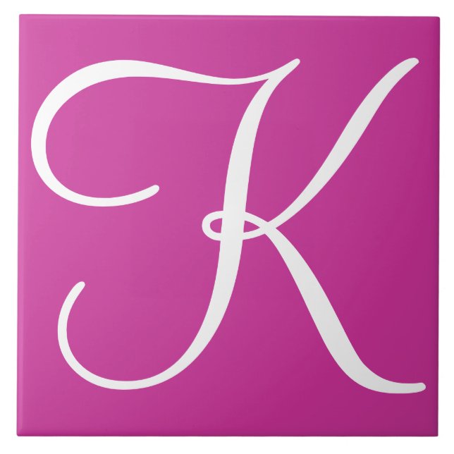 Hex cc3399 Färg, Monogram keramiskt plattor Kakelplatta (Framsidan)