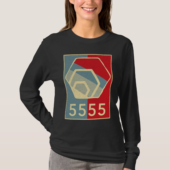 HEX Crypto by Richard Heart  5555 Days HEX Staking T Shirt (Framsida)